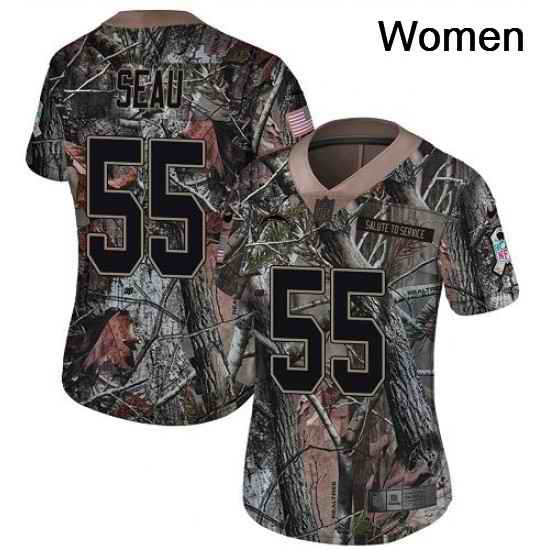 Womens Nike Los Angeles Chargers 55 Junior Seau Limited Camo Rush Realtree NFL Jersey
